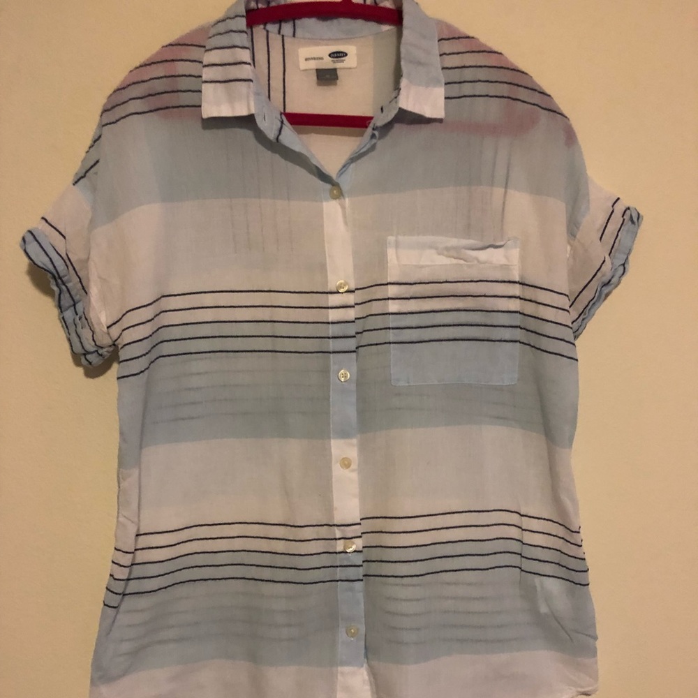 Old Navy boyfriend size M striped blouse